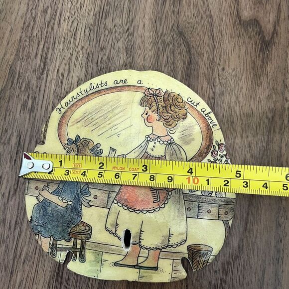 Vintage Decoupage Sand Dollar Hairstylist Are A Cut Above Novelty Hand Made - Picture 4 of 4